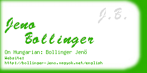 jeno bollinger business card